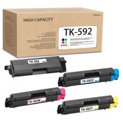 TK-592 4 Pack Toner Cartridge Replacement for Kyocera Ecosys M6026cidn Printer