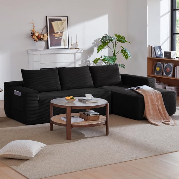 TK 96.9" Cloud Sectional Couch with L-Shape Chaise,Modern Modular Sofa with Deep Seat Upholstered Couches for Living Room Bedroom,No Assembly Required