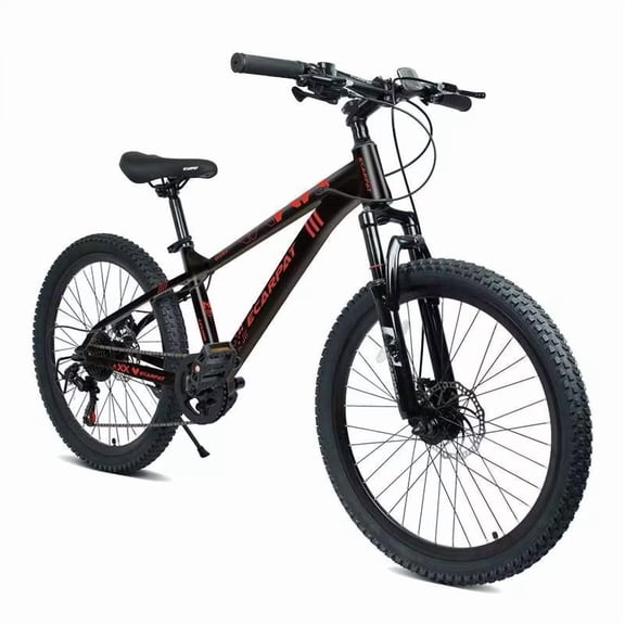 TK A24289 ECARPAT 24 Inch 21 Speed Mountain Bike Adult Mountain Bicycle with Front Suspension Dual Disc Brakes Steel Frame Non-Slip Tires for Men Wome