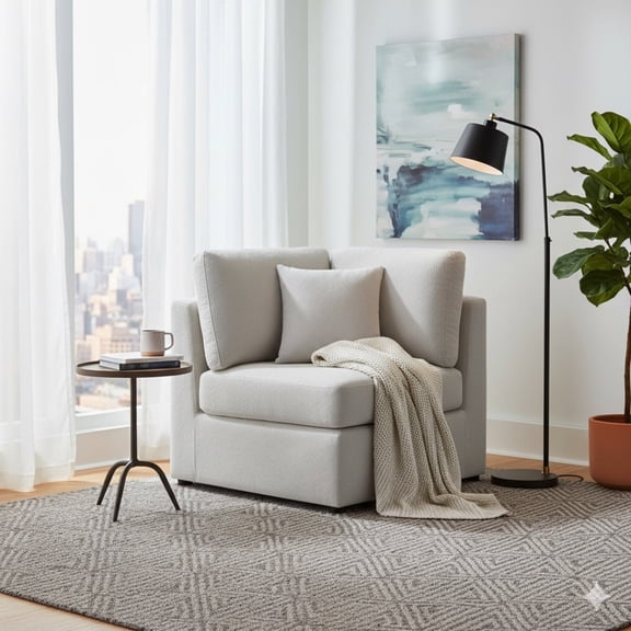 TK Chauncy Corner Wedge Chair - Gray