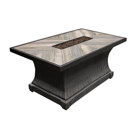 TK Classics FP-ARLO-KIT 32 x 52 in. Arlo - Rectangular Fire Pit Table with Strip Burner