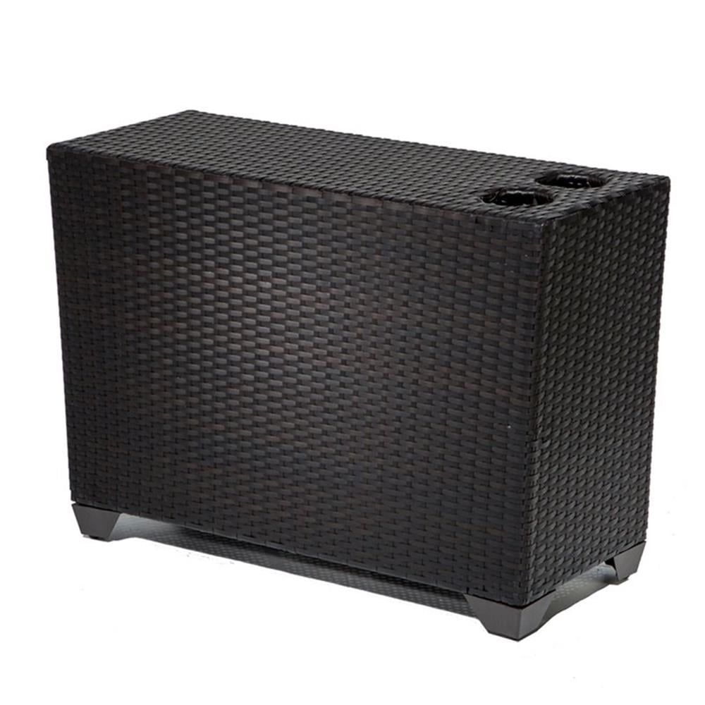 TK Classics Barbados Patio Wicker Cup Table in Espresso