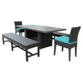 thumbnail image 1 of TK Classics Barbados Rectangular Outdoor Patio Dining Table with 2 Chairs w/ Arms and 2 Benches, 1 of 5