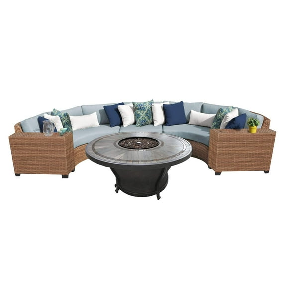 TK Classics Belle 7 Piece Outdoor Wicker Patio Furniture Set 07c