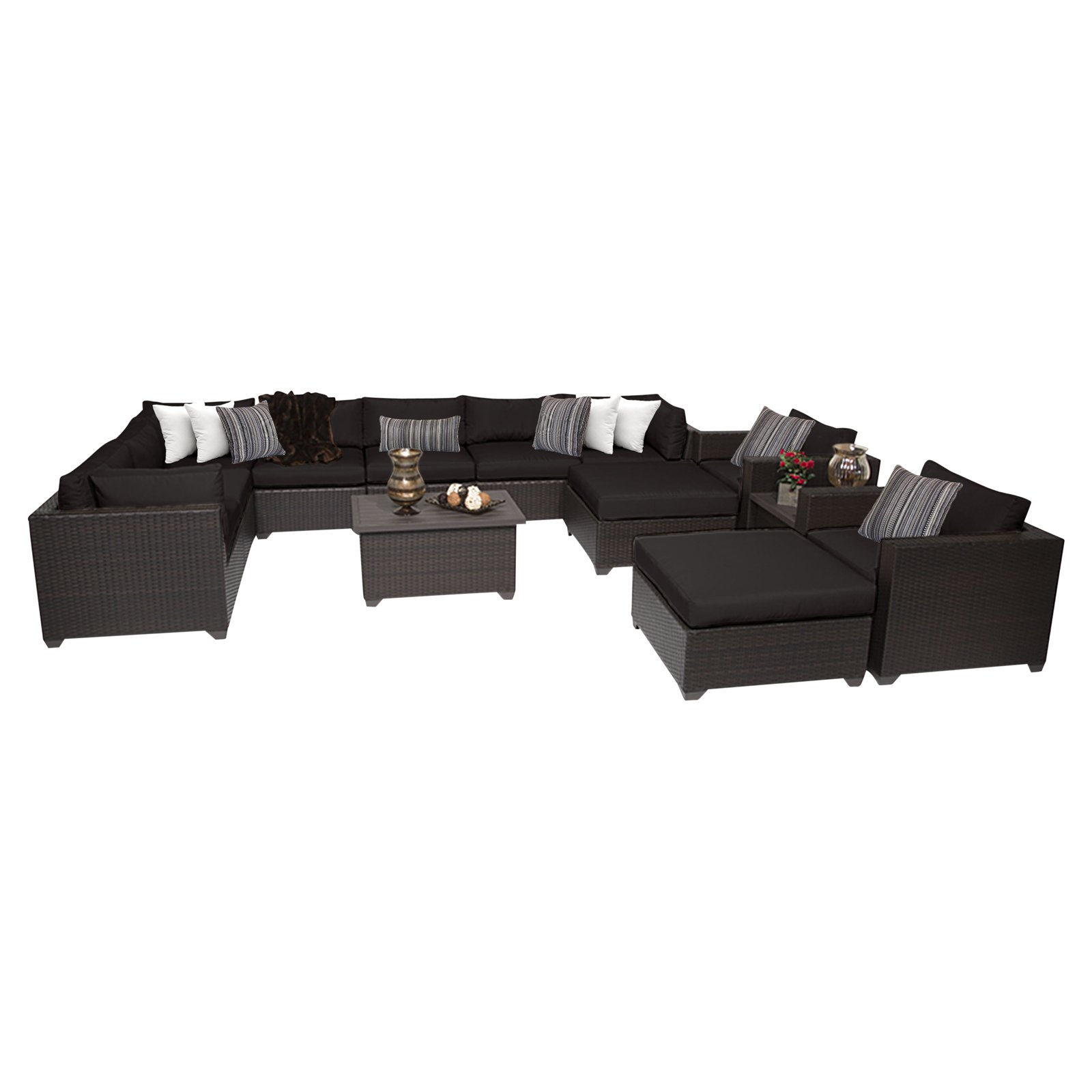 Belle 13 Piece Outdoor Wicker Patio Furniture Set 13a in Black - image 1 of 2