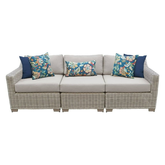 TK Classics Coast 3 Piece Outdoor Wicker Patio Furniture Set 03c