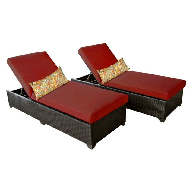 TK Classics Classic Outdoor Chaise Lounge - Set of 2 Chairs and Cushion Covers
