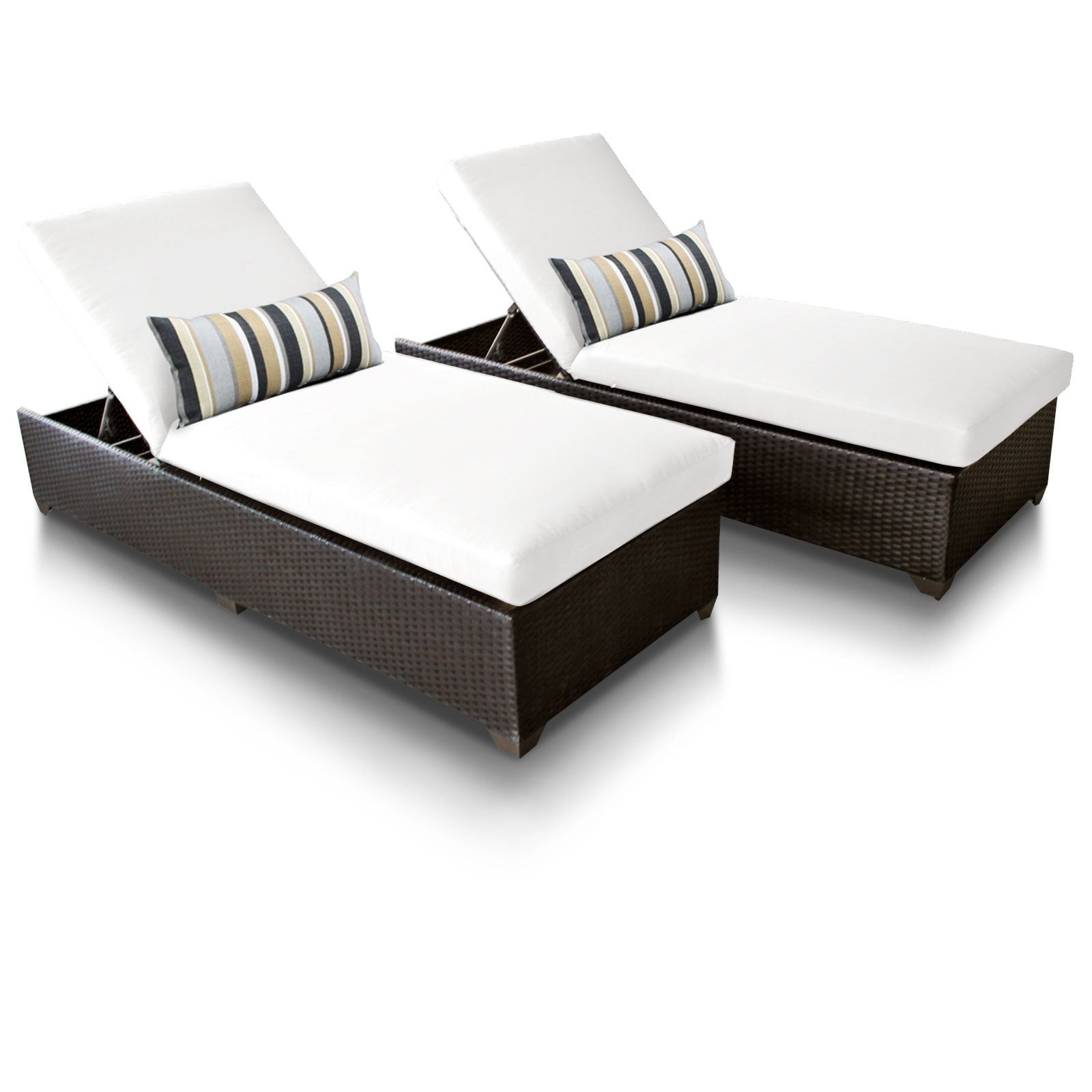 TK Classics Classic Outdoor Chaise Lounge Set of 2 Chairs and Cushion