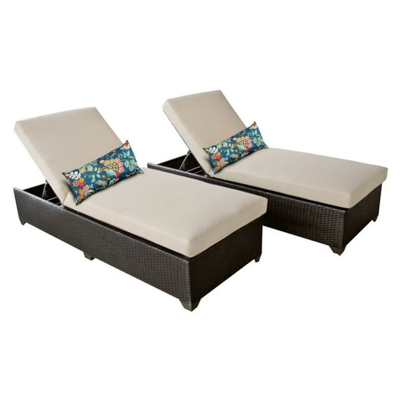 TK Classics Classic Outdoor Chaise Lounge - Set of 2 Chairs and Cushion Covers
