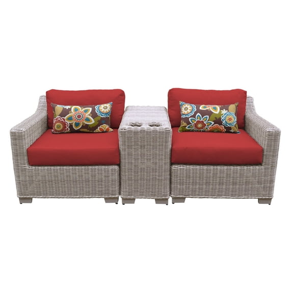 TK Classics Coast 3 Piece Outdoor Wicker Patio Furniture Set 03b