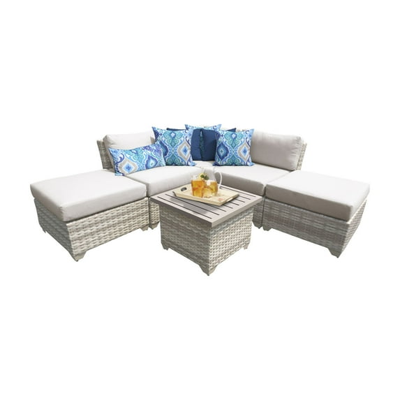 TK Classics Fairmont 06f Wicker 6 Piece Conversation Set