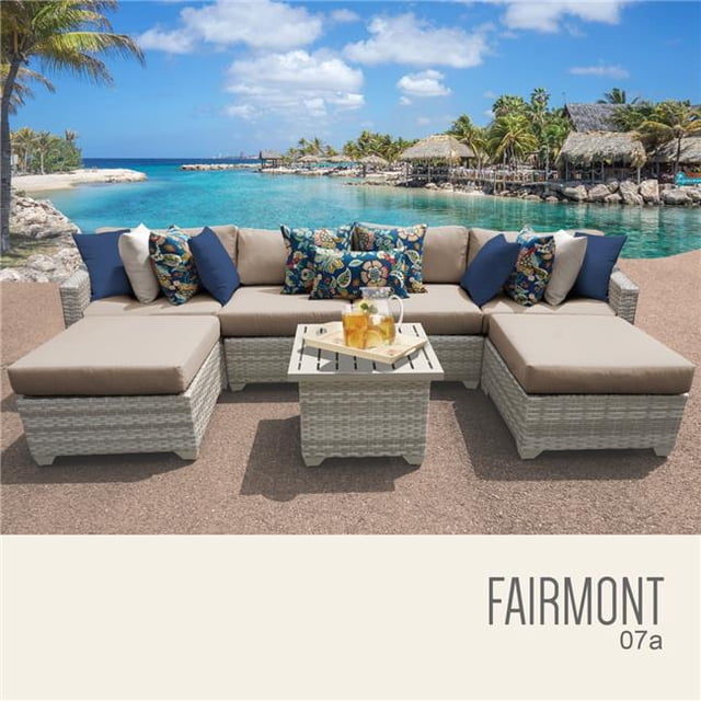 TK Classics FAIRMONT-07a-WHEAT Fairmont Outdoor Wicker Patio Furniture ...