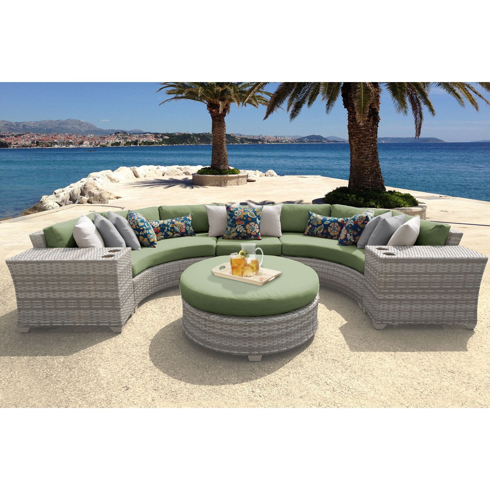 WCSアナハイム サプライ5点セット ⑥ TK Classics Fairmont 06C Wicker 6 Piece Conversation Set - Walmart.com