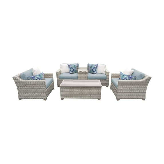 TK Classics Fairmont 06d Wicker 6 Piece Patio Conversation Set
