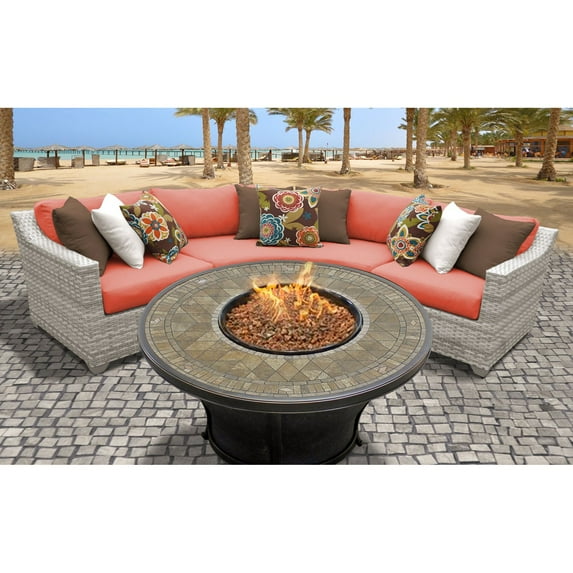 TK Classics Fairmont 4 Piece Outdoor Wicker Patio Furniture Set 04e