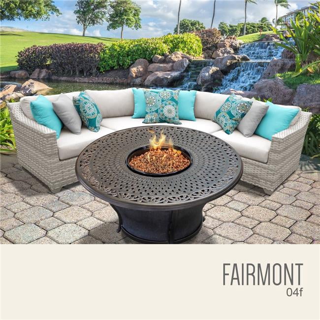 TK Classics Fairmont 4 Piece Outdoor Wicker Patio Furniture Set 04f ...