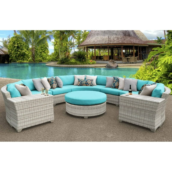 TK Classics Fairmont 8 Piece Outdoor Wicker Patio Furniture Set 08b