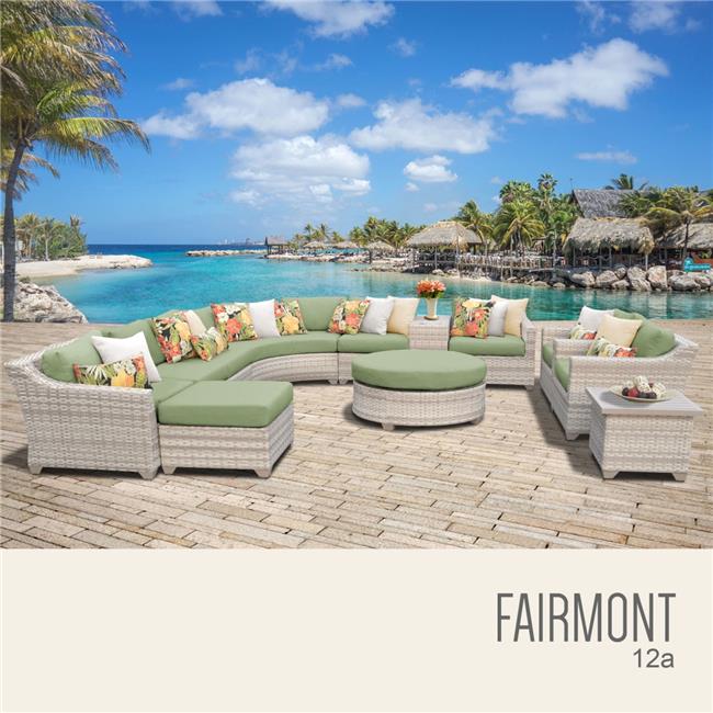 TK Classics Fairmont All-Weather Wicker 12 Piece Round Sectional Patio Conversation Set - image 1 of 2