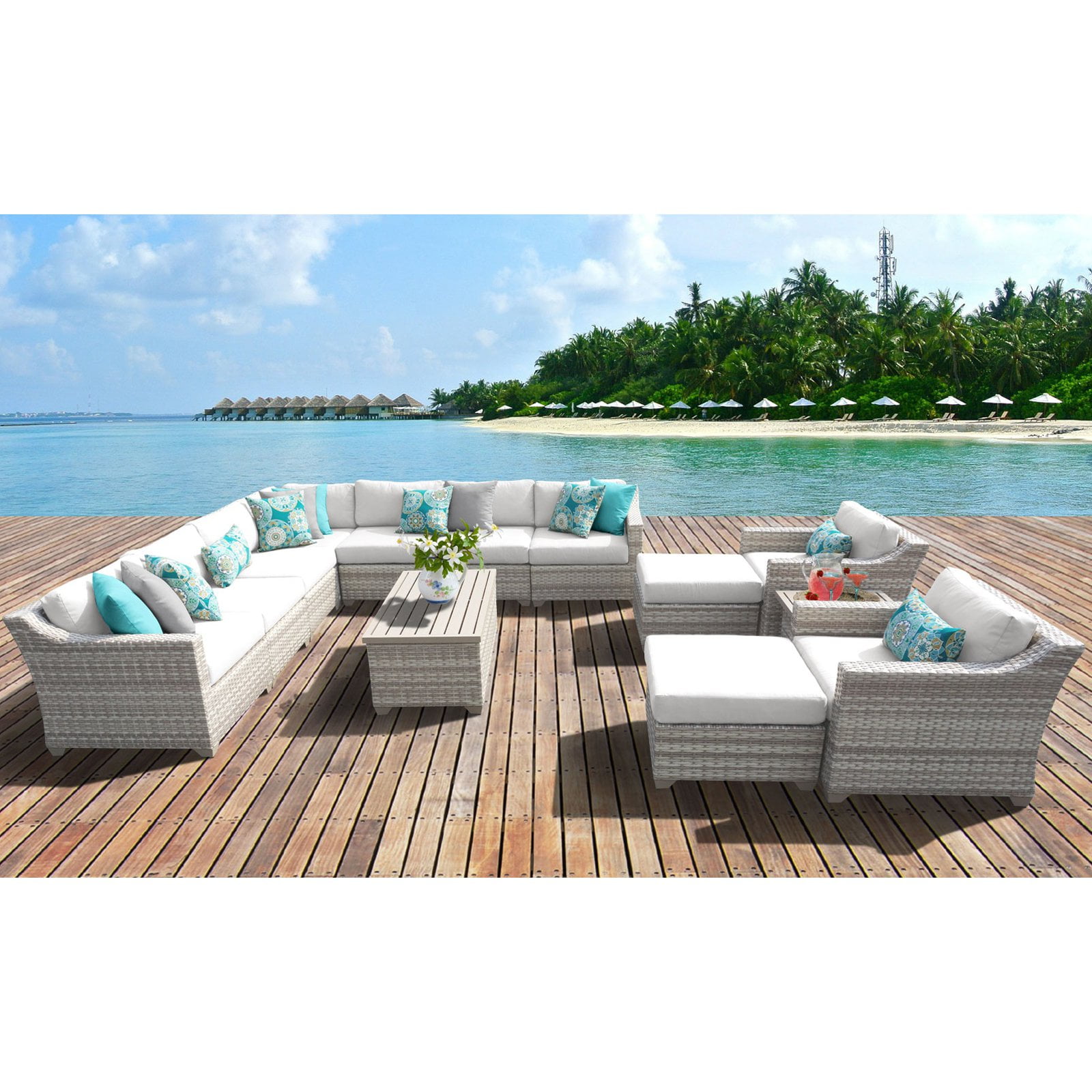 Tk classics fairmont 14 piece best sale outdoor wicker patio furniture set