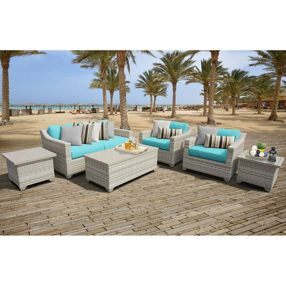 TK Classics Fairmont All-Weather Wicker 7 Piece Patio Conversation Set