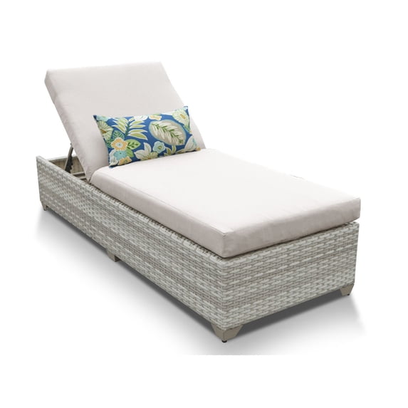 Fairmont Chaise Set of 2 Outdoor Wicker Patio Furniture-Color:Beige