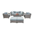 thumbnail image 1 of TK Classics Florence Wicker 8 Piece Patio Conversation Set with Ottoman and 2 Sets of Cushion Covers, 1 of 2