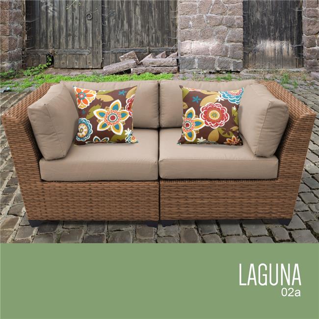 TK Classics LAGUNA-02a Laguna Outdoor Wicker Patio Furniture Set 02a&#44; Wheat - 2 Piece - image 1 of 3