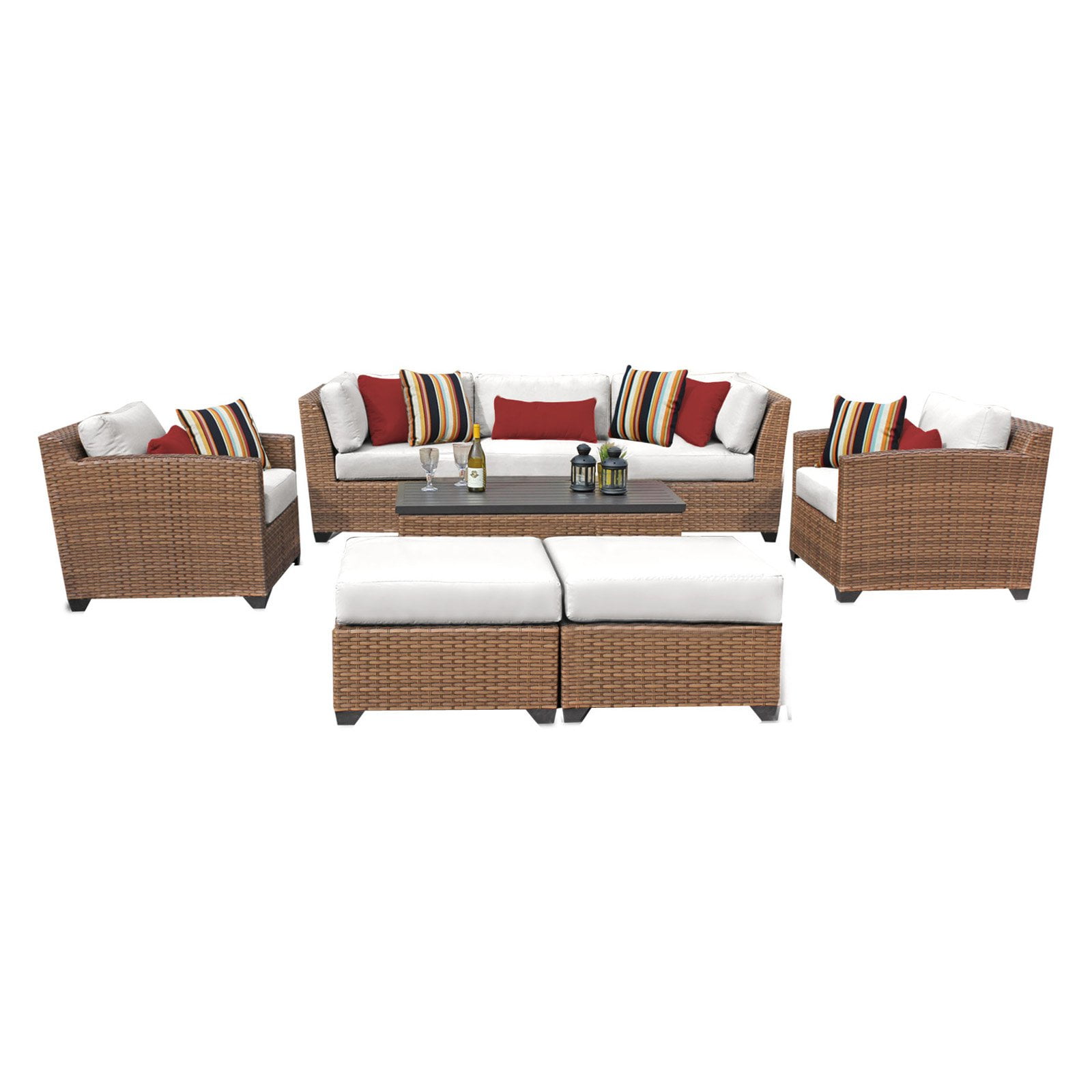 TK Classics LAGUNA 08c WHITE Laguna Outdoor Wicker Patio Furniture Set 08c Sail White 8 Piece