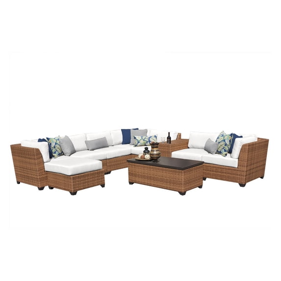TK Classics Laguna 10 Piece Outdoor Wicker Patio Furniture Set 10b