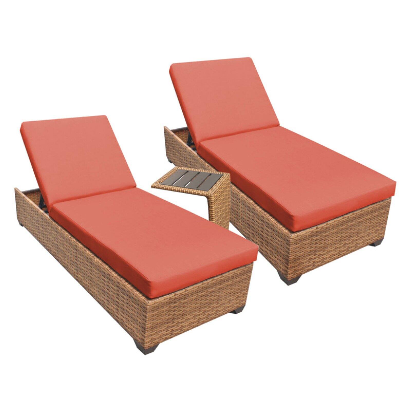 TK Classics Laguna Outdoor Chaise Lounge with Side Table - Set of 2 Chairs and Cushion Covers - image 1 of 2