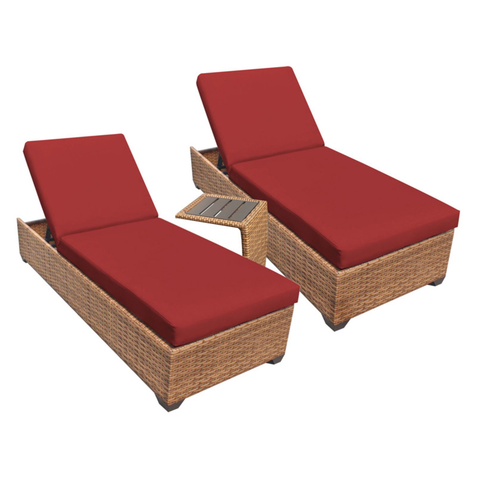 TK Classics Laguna Outdoor Chaise Lounge with Side Table - Set of 2 Chairs and Cushion Covers - image 1 of 2
