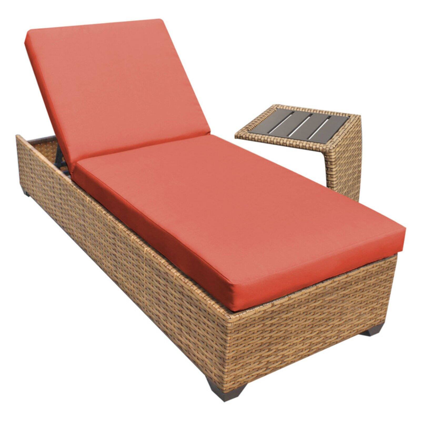 TK Classics Laguna Outdoor Chaise Lounge with Side Table - Set of 2 Cushion Covers - image 1 of 2