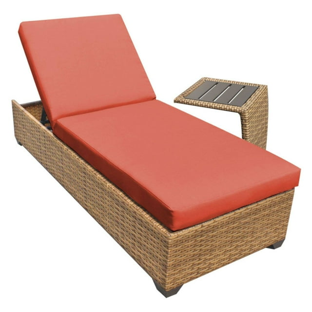 TK Classics Laguna Outdoor Chaise Lounge with Side Table - Set of 2 Cushion Covers