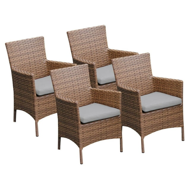 TK Classics Laguna Outdoor Dining Chairs - Set of 4 with 8 Cushion Covers