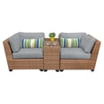 thumbnail image 1 of TK Classics Laguna Wicker 3 Piece Patio Conversation Set with Cup Table and 2 Sets of Cushion Covers, 1 of 3