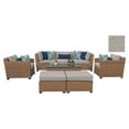 thumbnail image 1 of TK Classics Laguna Wicker 8 Piece Patio Conversation Set with Ottoman and 2 Sets of Cushion Covers, 1 of 3