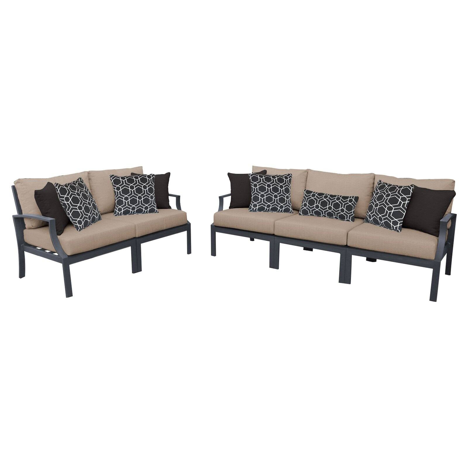 TK Classics Lexington 5 Piece Aluminum Patio Furniture Set 05a in Wheat ...