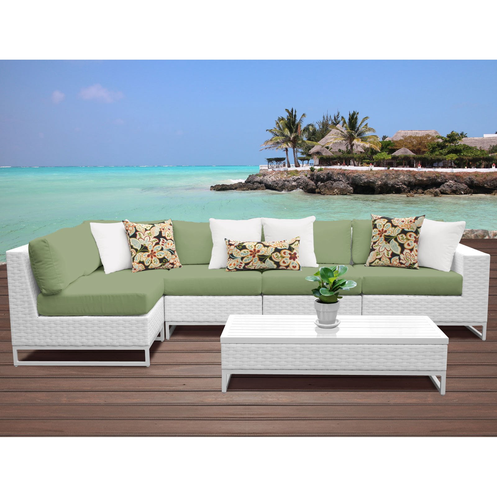 TK Classics MIAMI-06d-CILANTRO Miami Outdoor Wicker Patio Furniture Set ...