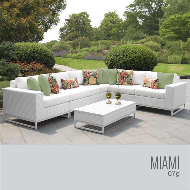 TK Classics Miami 7 Piece Outdoor Wicker Patio Furniture Set 07g - image 1 of 3
