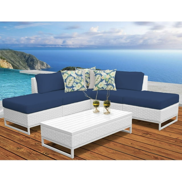 TK Classics Miami 6 Piece Outdoor Wicker Patio Furniture Set 06c