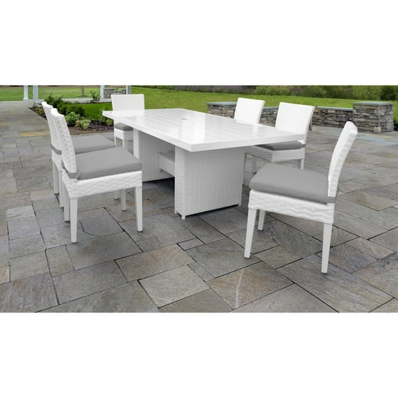 TK Classics Miami 7 Piece Outdoor Patio Dining Set with Cushions