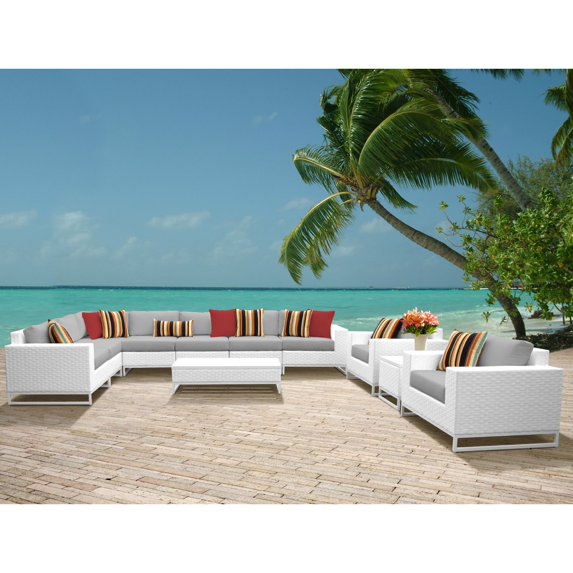 TK Classics Miami Wicker 11 Piece Patio Conversation Set