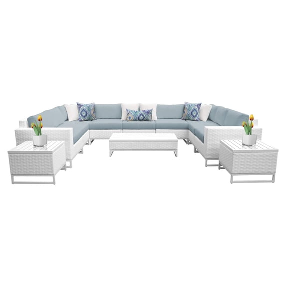 TK Classics Miami Wicker 12 Piece Patio Conversation Set
