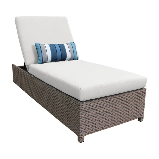 TK Classics Monterey Wheeled Wicker Outdoor Chaise Lounge Chair