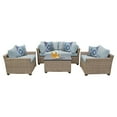 thumbnail image 1 of TK Classics Monterey Wicker 5 Piece Patio Conversation Set with Club Chair and 2 Sets of Cushion Covers, 1 of 10
