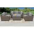 thumbnail image 1 of TK Classics Monterey Wicker 5 Piece Patio Conversation Set with Club Chair and 2 Sets of Cushion Covers, 1 of 10