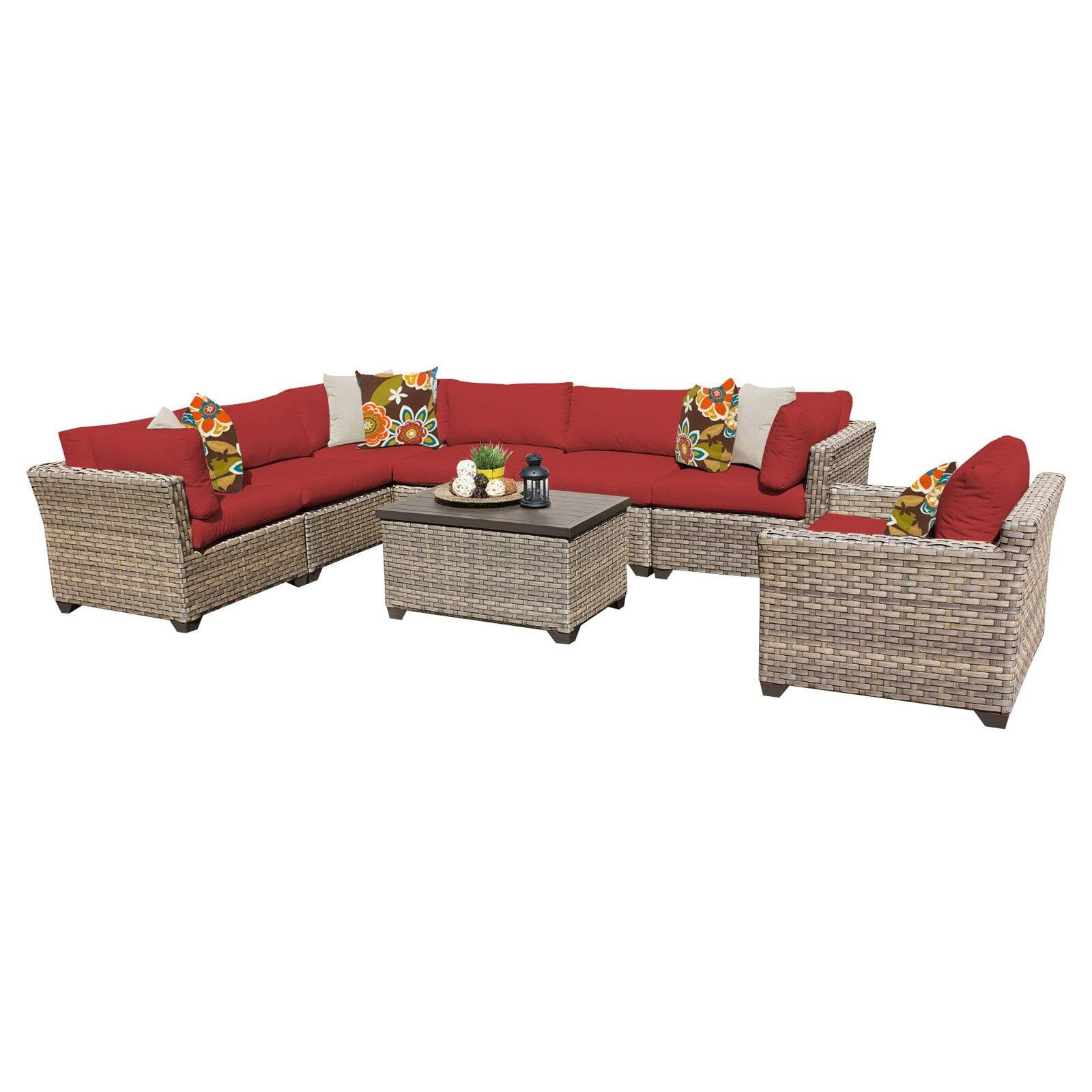 Monterey 8 Piece Outdoor Wicker Patio Furniture Set 08bColor