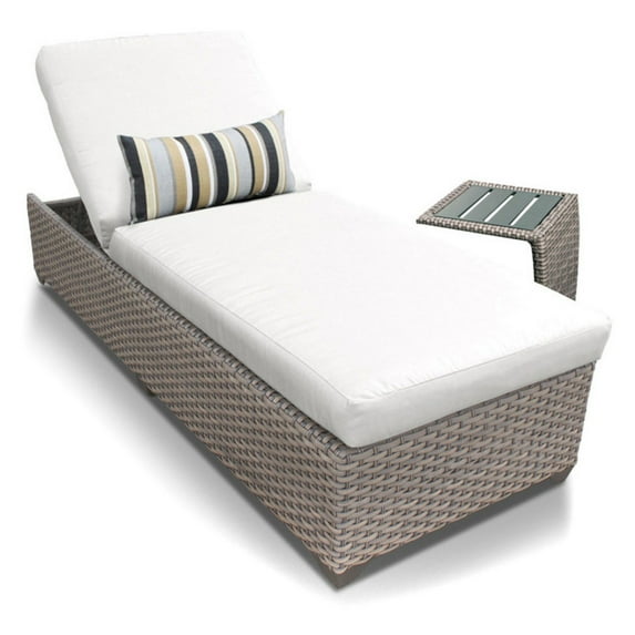 TK Classics OASIS-1x-WHITE Oasis Chaise Outdoor Wicker Patio Furniture, Sail White