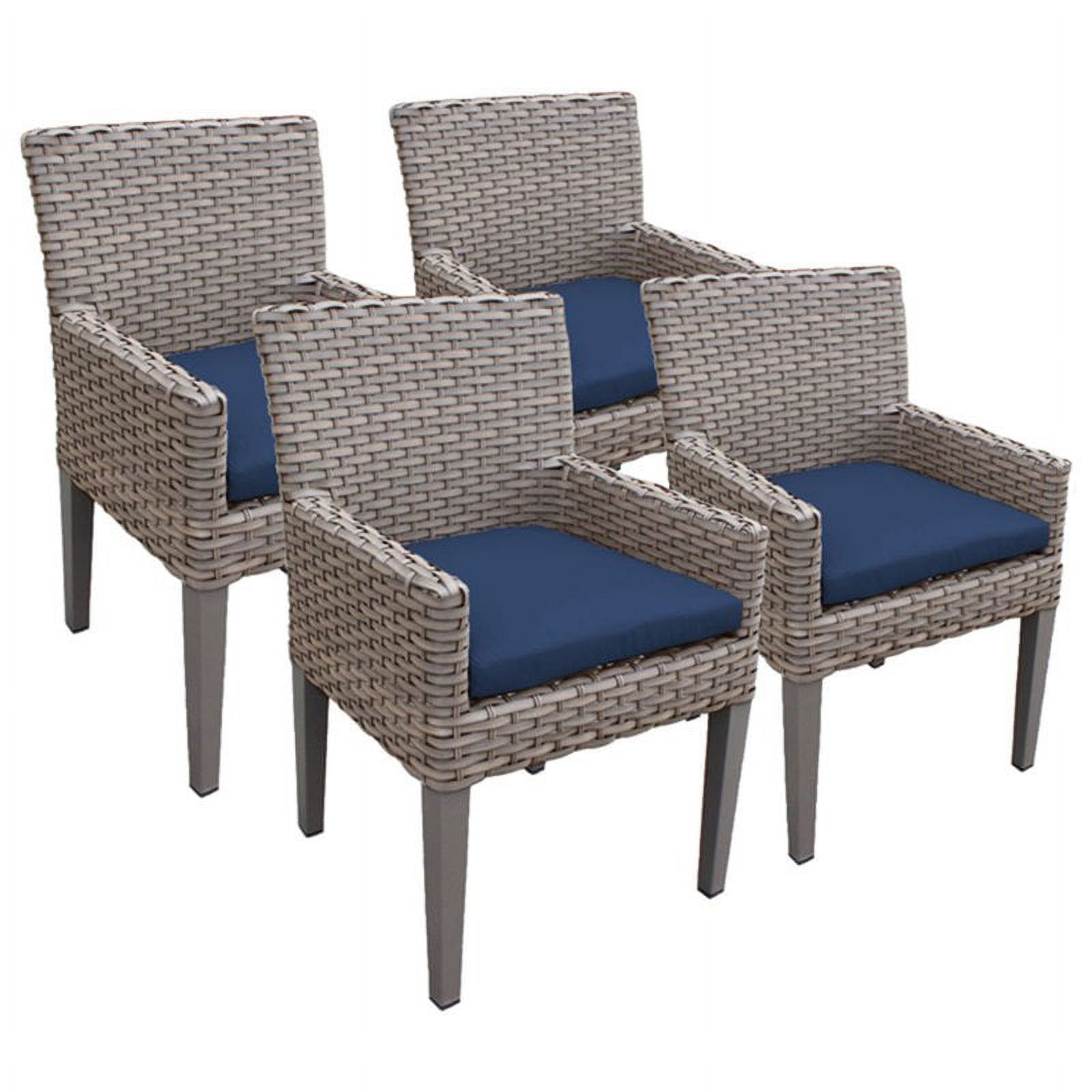 TK Classics Oasis Patio Dining Arm Chair in Navy (Set of 4) - image 1 of 2