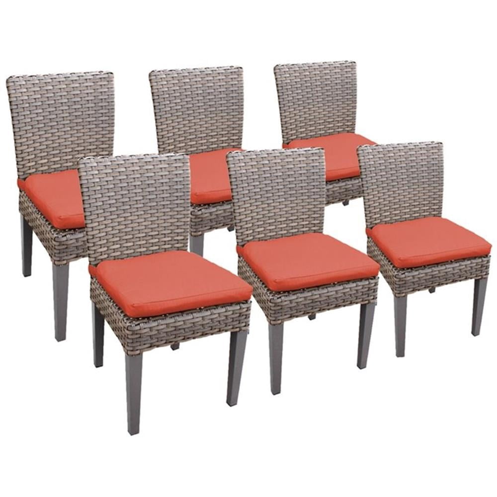 TK Classics Oasis Patio Dining Side Chair in White (Set of 6